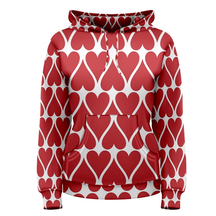 Hearts Pattern Seamless Red Love Women s Pullover Hoodie