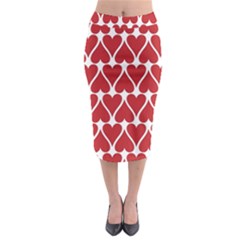 Hearts Pattern Seamless Red Love Midi Pencil Skirt