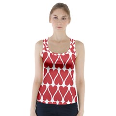 Hearts Pattern Seamless Red Love Racer Back Sports Top