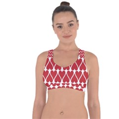 Hearts Pattern Seamless Red Love Cross String Back Sports Bra