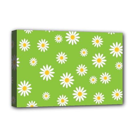 Daisy Flowers Floral Wallpaper Deluxe Canvas 18  X 12   by Celenk