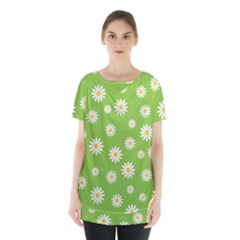 Daisy Flowers Floral Wallpaper Skirt Hem Sports Top by Celenk