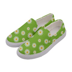 Daisy Flowers Floral Wallpaper Women s Canvas Slip Ons by Celenk