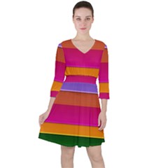 Stripes Striped Design Pattern Ruffle Dress