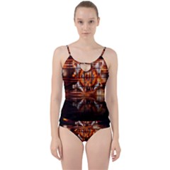 Butterfly Brown Puzzle Background Cut Out Top Tankini Set by Celenk