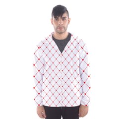 Hearts Pattern Love Design Hooded Wind Breaker (men) by Celenk