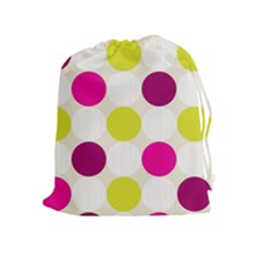 Polka Dots Spots Pattern Seamless Drawstring Pouches (extra Large) by Celenk