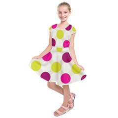 Polka Dots Spots Pattern Seamless Kids  Short Sleeve Dress by Celenk