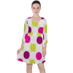 Polka Dots Spots Pattern Seamless Ruffle Dress