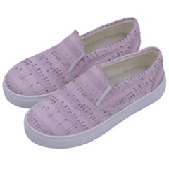 Vintage Pink Music Notes Kids  Canvas Slip Ons by Celenk