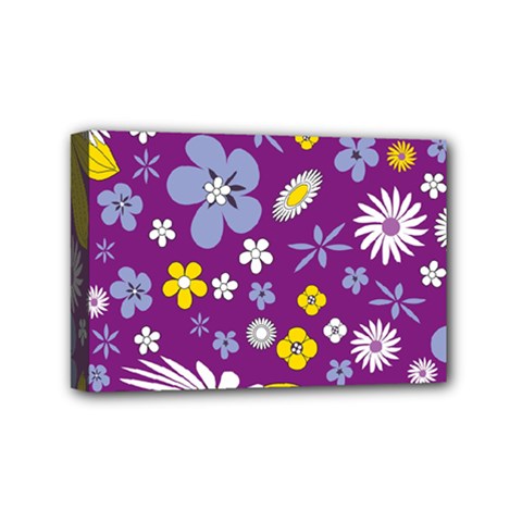 Floral Flowers Wallpaper Paper Mini Canvas 6  x 4 