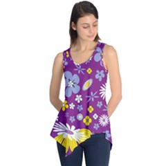 Floral Flowers Wallpaper Paper Sleeveless Tunic