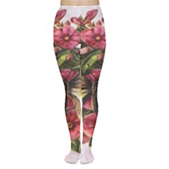 Vintage Butterfly Flower Women s Tights