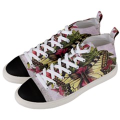 Vintage Butterfly Flower Men s Mid-top Canvas Sneakers by Celenk