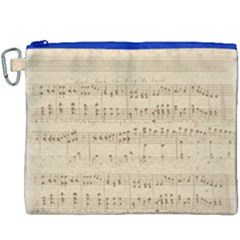 Vintage Beige Music Notes Canvas Cosmetic Bag (xxxl) by Celenk