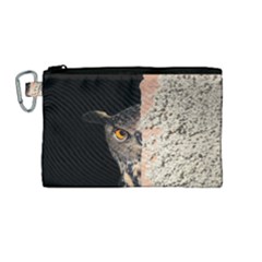 Owl Hiding Peeking Peeping Peek Canvas Cosmetic Bag (medium) by Celenk