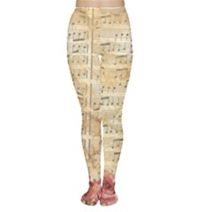 Background Old Parchment Musical Women s Tights