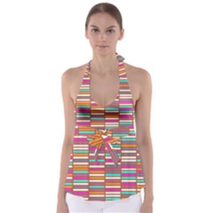 Color Grid 02 Babydoll Tankini Top by jumpercat