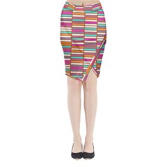 Color Grid 02 Midi Wrap Pencil Skirt by jumpercat