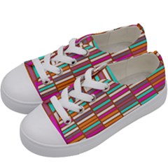 Color Grid 02 Kids  Low Top Canvas Sneakers