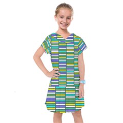 Color Grid 03 Kids  Drop Waist Dress