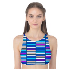 Color Grid 04 Tank Bikini Top
