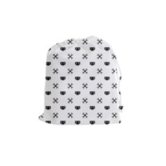 Black Pixel Skull Pirate Drawstring Pouches (medium)  by jumpercat