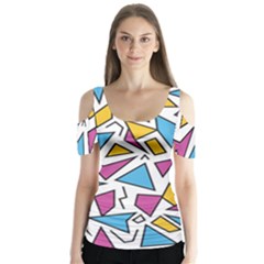 Retro Shapes 01 Butterfly Sleeve Cutout Tee 