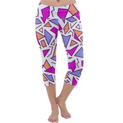 Retro Shapes 03 Capri Yoga Leggings by jumpercat