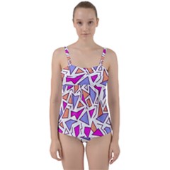 Retro Shapes 03 Twist Front Tankini Set by jumpercat