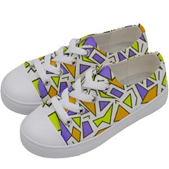 Retro Shapes 04 Kids  Low Top Canvas Sneakers