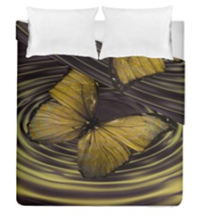 Butterfly Insect Wave Concentric Duvet Cover Double Side (queen Size) by Celenk
