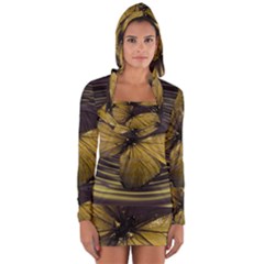 Butterfly Insect Wave Concentric Long Sleeve Hooded T-shirt by Celenk