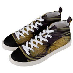 Butterfly Insect Wave Concentric Men s Mid-top Canvas Sneakers by Celenk