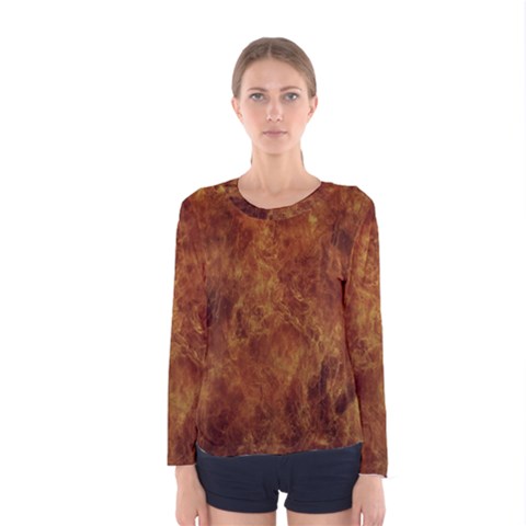 Abstract Flames Fire Hot Women s Long Sleeve Tee by Celenk