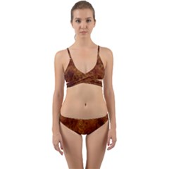 Abstract Flames Fire Hot Wrap Around Bikini Set by Celenk