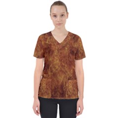 Abstract Flames Fire Hot Scrub Top by Celenk