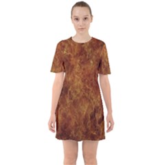 Abstract Flames Fire Hot Sixties Short Sleeve Mini Dress by Celenk