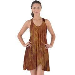 Abstract Flames Fire Hot Show Some Back Chiffon Dress by Celenk