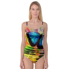 Blue Morphofalter Butterfly Insect Camisole Leotard  by Celenk