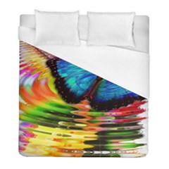 Blue Morphofalter Butterfly Insect Duvet Cover (full/ Double Size) by Celenk