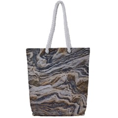 Texture Marble Abstract Pattern Full Print Rope Handle Tote (small)