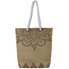 Vintage Background Paper Mandala Full Print Rope Handle Tote (small)