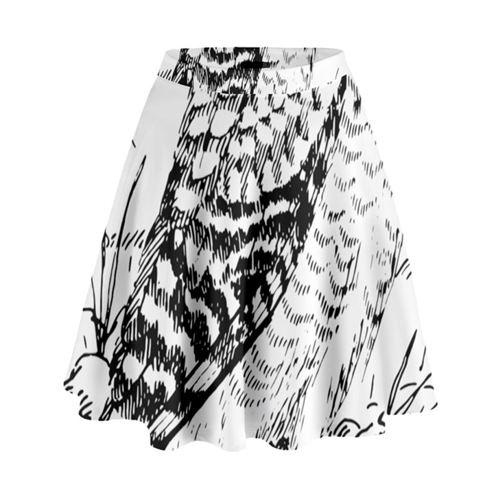 Animal Bird Forest Nature Owl High Waist Skirt