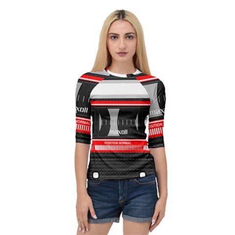 Compact Cassette Musicassette Mc Quarter Sleeve Raglan Tee by Celenk