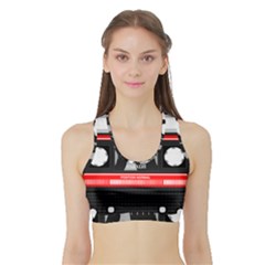 Compact Cassette Musicassette Mc Sports Bra With Border by Celenk