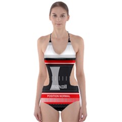 Compact Cassette Musicassette Mc Cut-out One Piece Swimsuit by Celenk