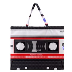 Compact Cassette Musicassette Mc Zipper Large Tote Bag by Celenk