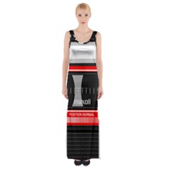 Compact Cassette Musicassette Mc Maxi Thigh Split Dress by Celenk