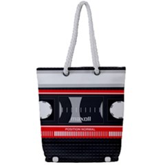 Compact Cassette Musicassette Mc Full Print Rope Handle Tote (small)